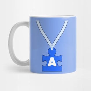 Blue A Jiggy necklace Mug